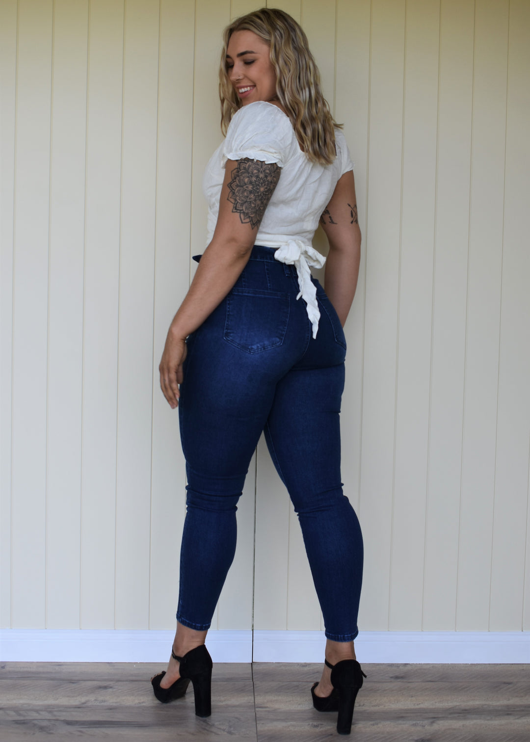 Luna Tie Jeans - Dark Blue