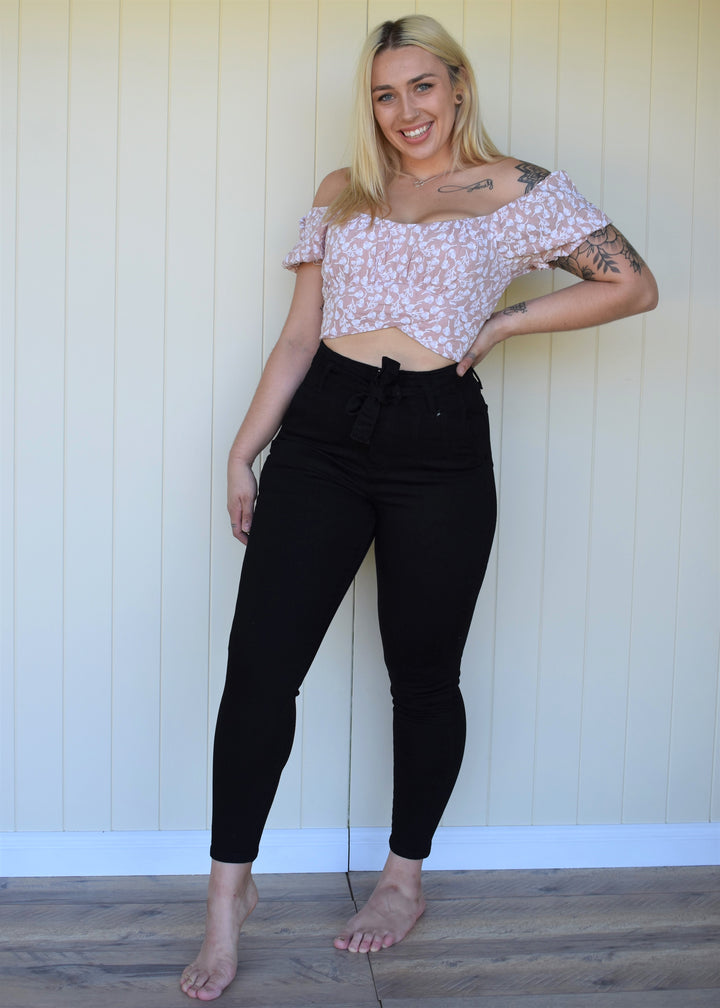 Luna Tie Jeans - Black