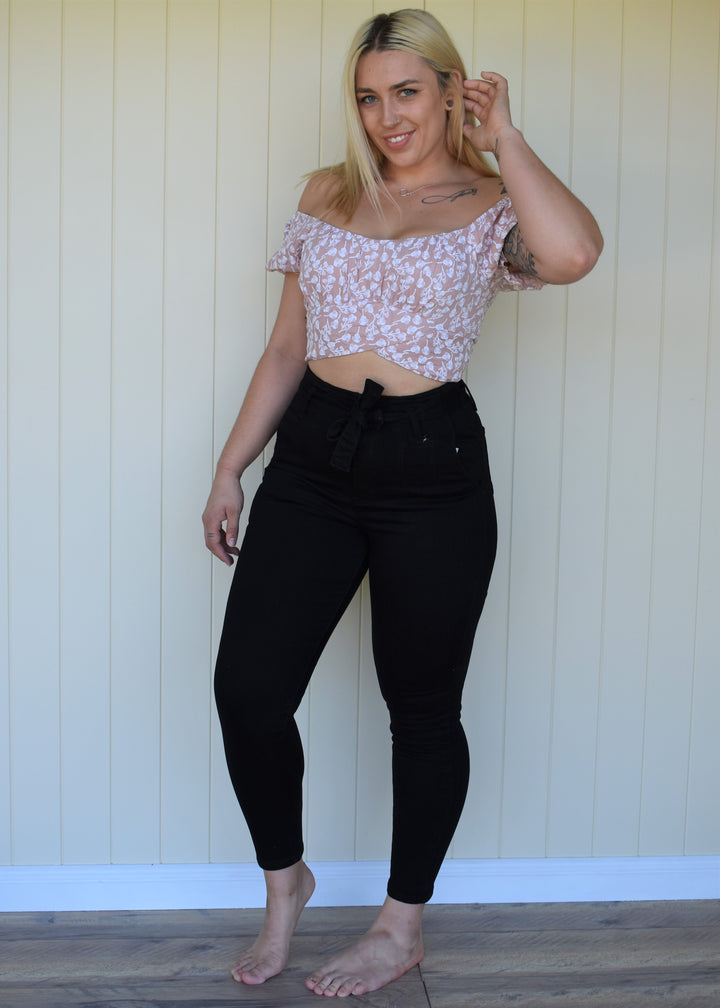 Luna Tie Jeans - Black