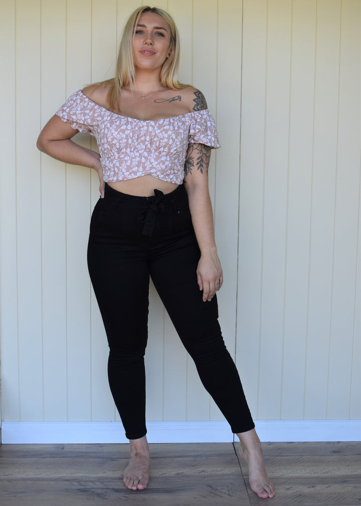 Luna Tie Jeans - Black